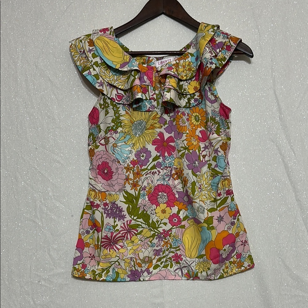 Liberty of London Pink and Yellow Blouse with Vibrant Style